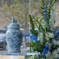 Urn Flag and Flowers